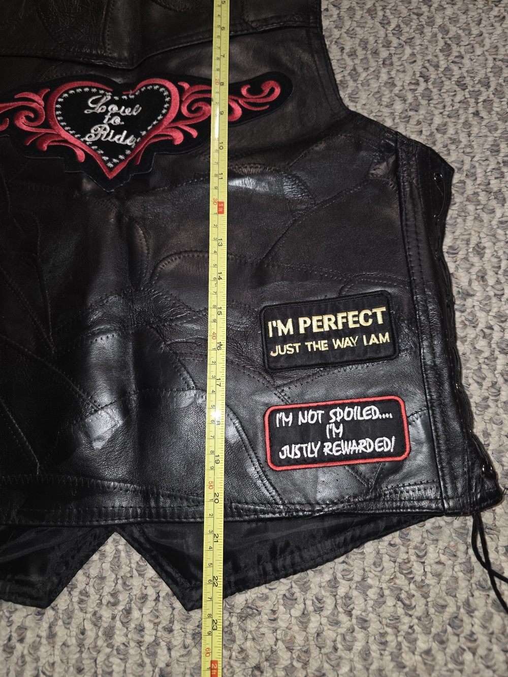 Black Leather Women’s Rider Vest - Lady Rider - Picture 5 of 5